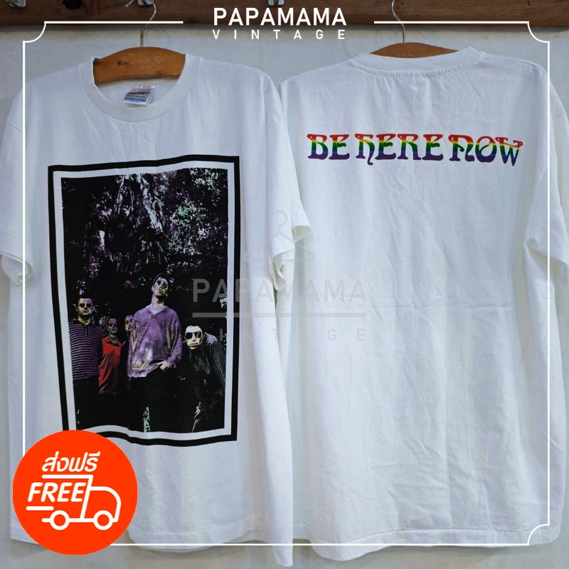 [ OASIS ] be bere now britpop 1996 เสื้อทัวร์ ป้าย USA เสื้อวินเทจ วงร๊อค โอเอซิส papamama vintage s