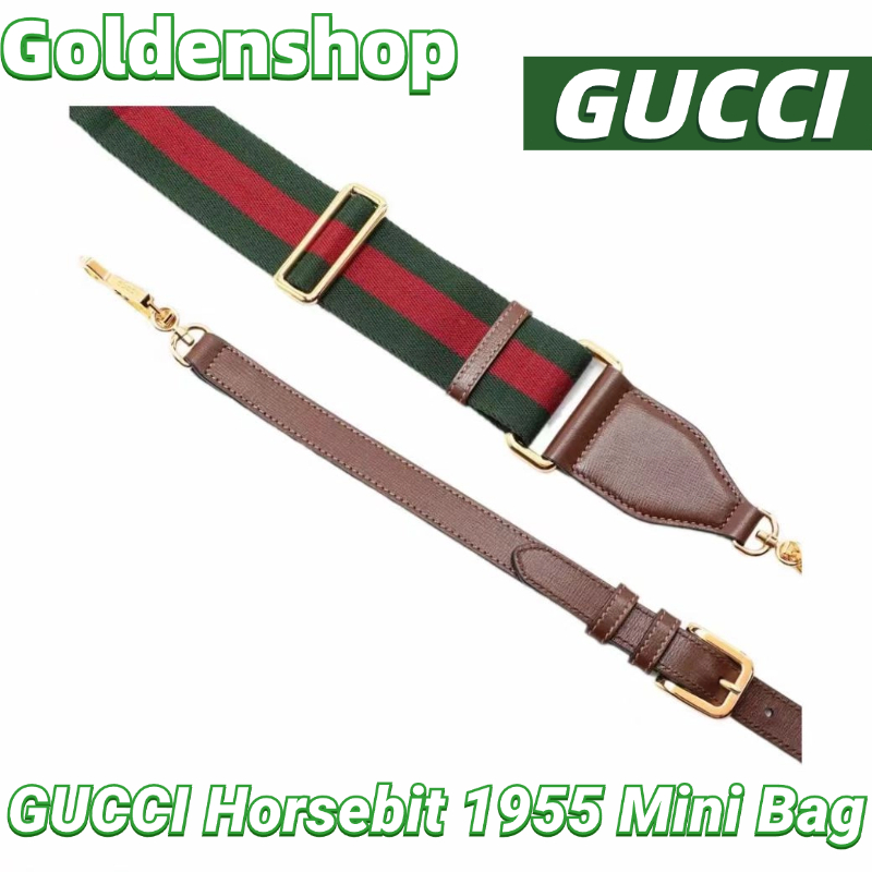 🍒กุชชี่ Gucci Horsebit 1955 Mini Bag With Shoulder Strap กระเป๋าสะพายเดี่ยว🍒กระเป๋าสะพาย Gucci จริง สินค้าขายร้อน