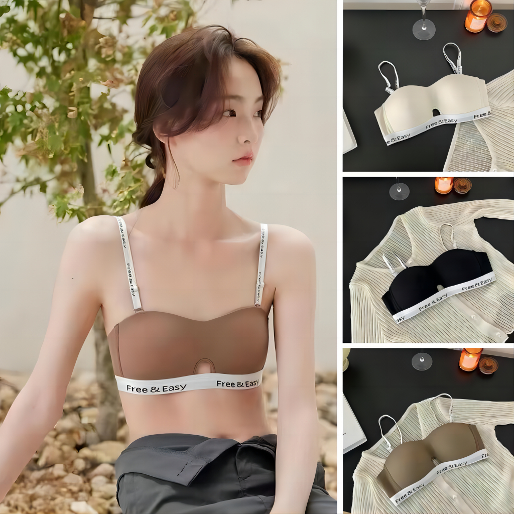 Swift Bra Sexy bra ชุดชั้นใน บราสตรี บราดันทรง สายสะพายไหล่ลายตัวอักษร ดีไซน์กลวง คุณภาพดี
