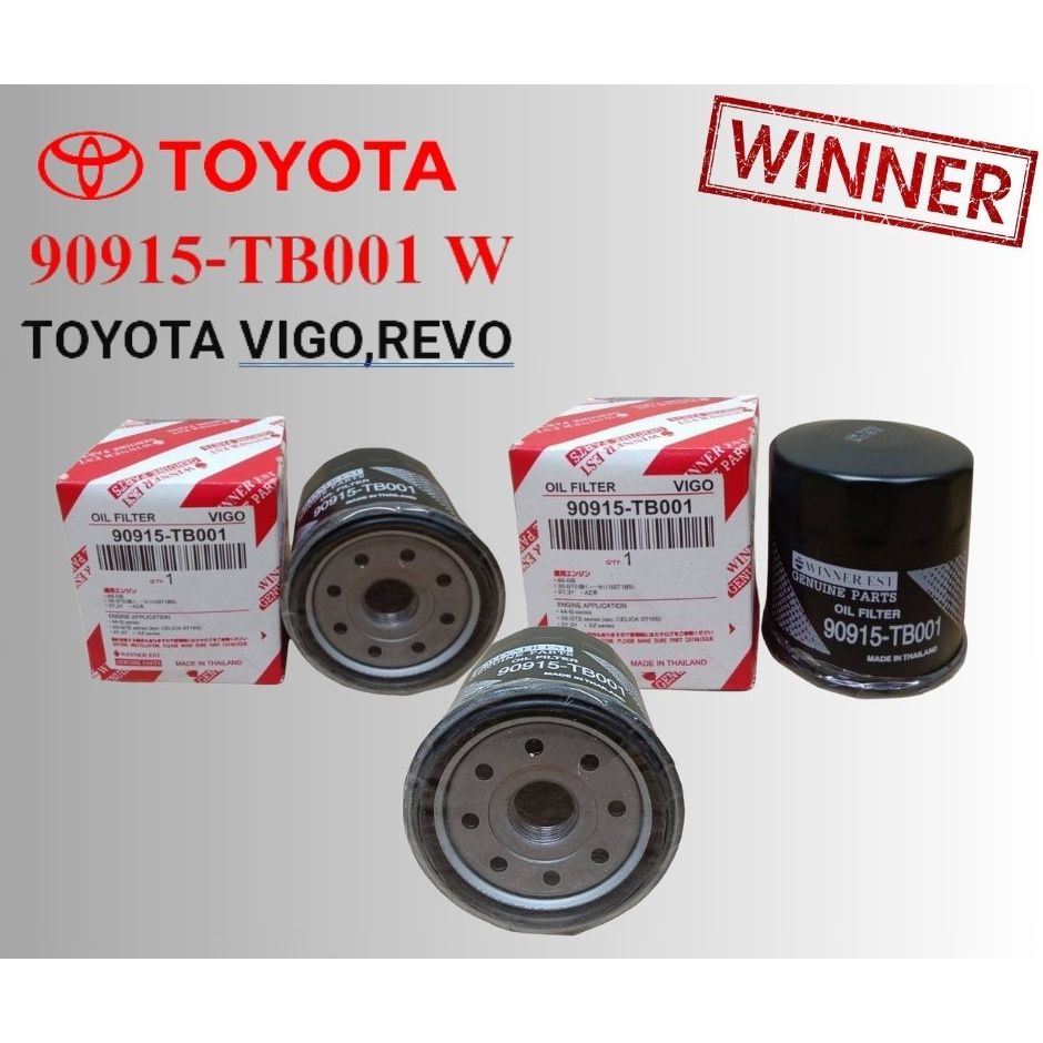 กรองน้ำมันเครื่อง (90915-TB001) TOYOTA VIGO,REVO ยี่ห้อ WINNER (1ลูก)