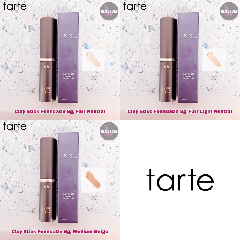 Tarte - Clay Stick Foundation Fond De Teint 9g รองพื้นสติ๊ก คอนซีลเลอร์ คอนทัวร์ สูตรวีแกน