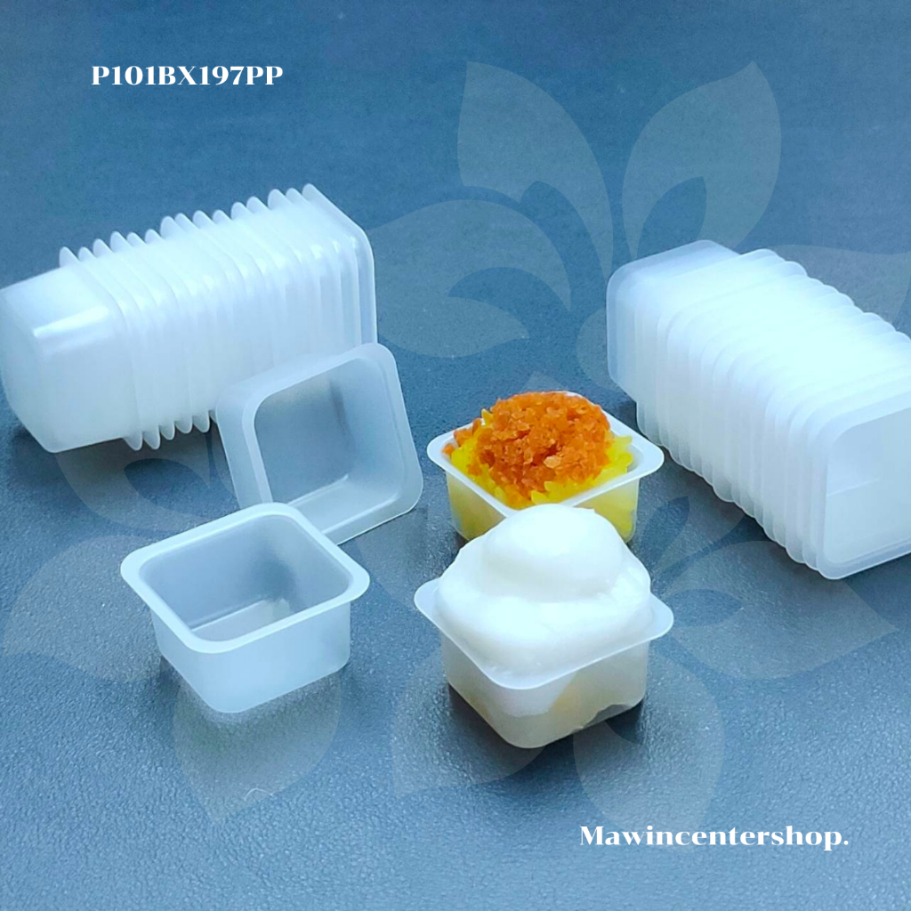 มาวินช้อป ขายปลีก ถาดขนมไทยจิ๋วแบบขุ่น PP เหมาะสำหรับขนมไทย ต่างๆ ห่อ 500 ชิ้น