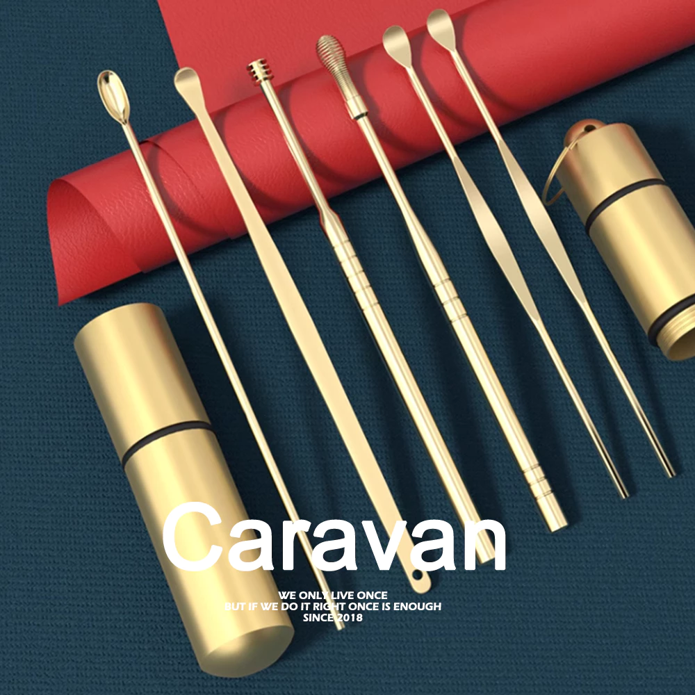Caravan crew Ear pick set 6-piece set ชุดอุปกรณ์แคะหู เก็บง่าย พกพาสะดวก