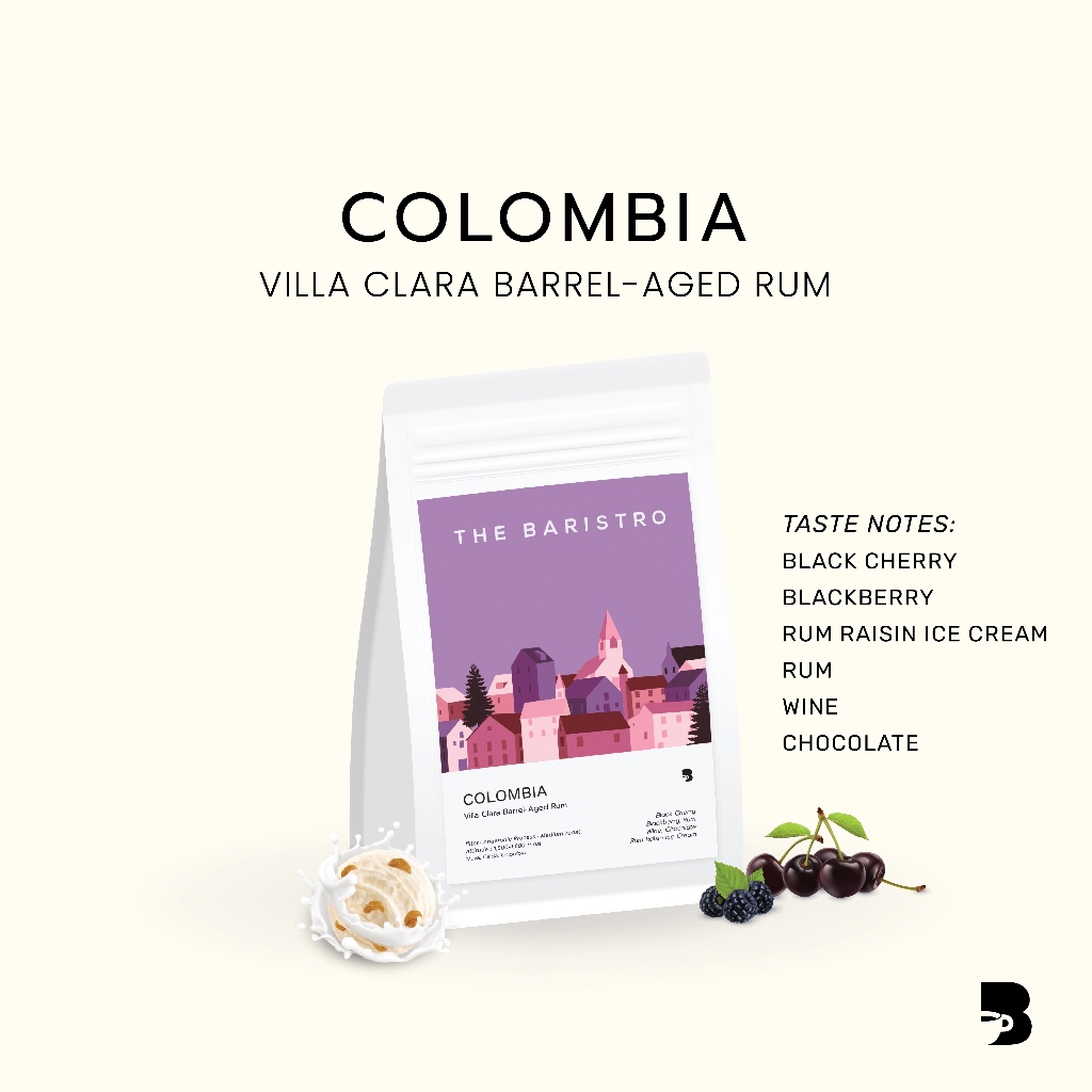 เมล็ดกาแฟ คั่วอ่อน - Colombia Villa Clara Barrel-Aged Rum