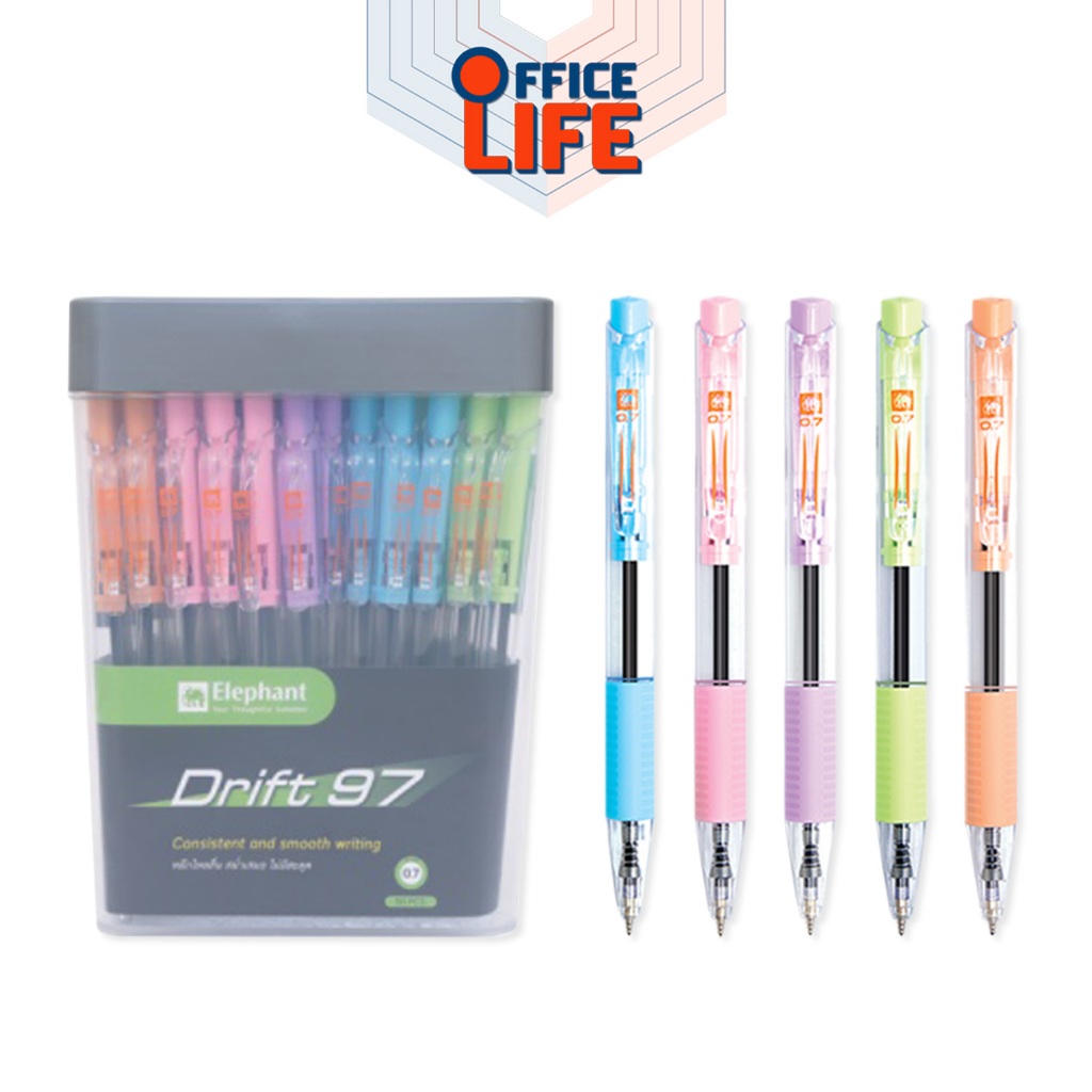 ELEPHANT (ตราช้าง) ปากกา  ปากกาลูกลื่น รุ่น Drift 97 ขนาด 0.7 มม. หมึกน้ำเงิน ( 