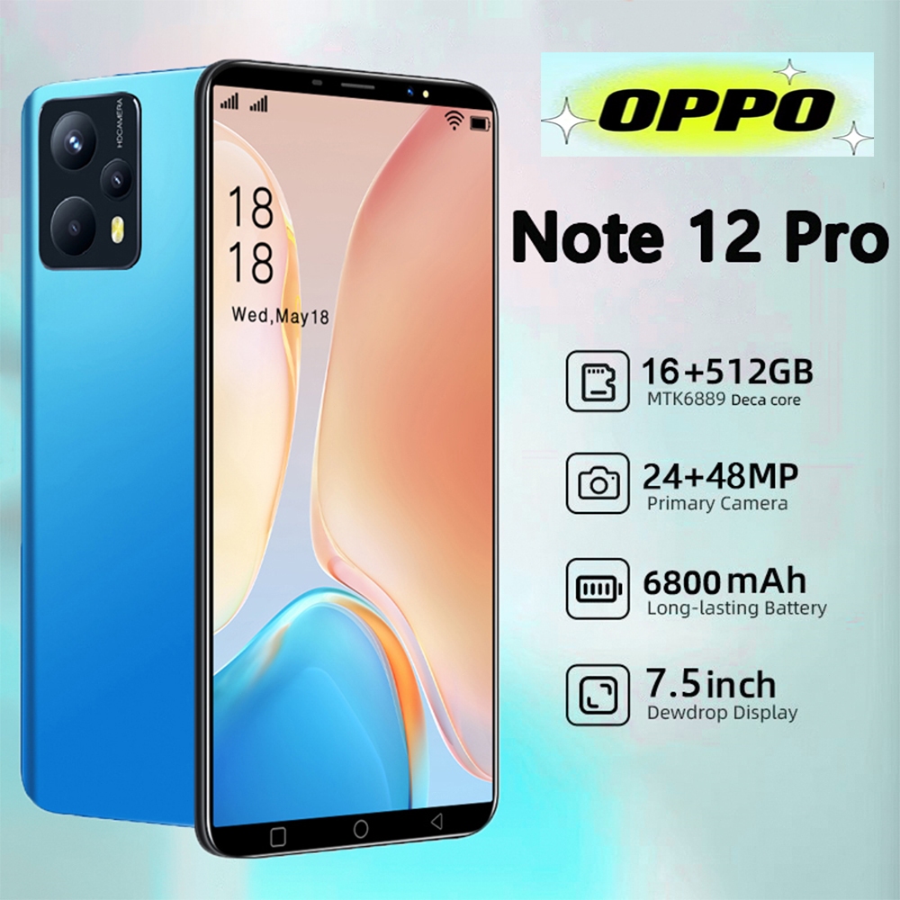 โทรศัพท์มือถือ Note12 7.5 นิ้ว 5Gสมาร์ทโฟน แรม16GB รอม512GB รองรับ 2 ซิมการ์ด โทรศัพท์ราคาถูกๆ