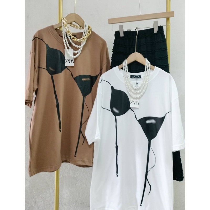 เสื้อยืดโอเวอร์ไซส์ คอกลม ลายฮิตมาแรง