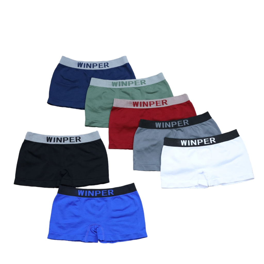 กางเกงชั้นใน เด็ก ขาสั้น เอว 20-26  แบรนด์ WINPER (แพ็ค 7 ตัว)(W3)