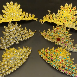 Vintage jewelry กะบังหน้าเครื่องประดับผม มงกุฎชุดไทยเพชร มงกุฎ
