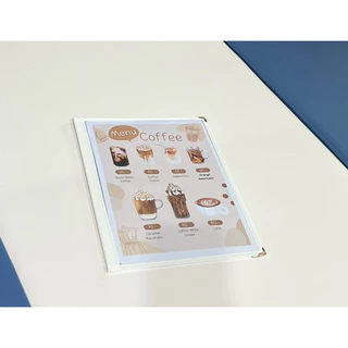 แฟ้มเมนูอาหาร ขนาด A4 ปกพลาสติกใส เมนูโปร่งใส ขอบขาว มี 6 ขนาด เมนูอาหาร Menu Book