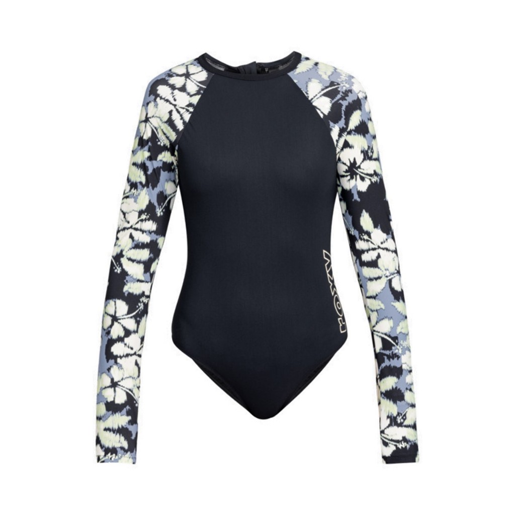 Roxy ชุดว่ายน้ำแขนยาวสำหรับผู้หญิง ROXY ACTIVE WILD WIND HIBISCUS MIRAGE ONESIE 243 ERJWR03801-XBBY