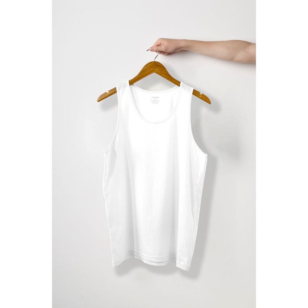 J.Press เสื้อกล้าม คอกลม ไร้ตะเข็บข้าง เจเพรส รุ่น 9201 สีขาว บรรจุ 1 ตัว/แพ็ค
