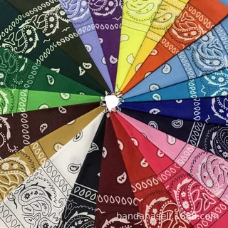 มีส่งด่วน ผ้าเช็ดหน้าวินเทจ 55x55cm (E02) ผ้าโพกหัว ผ้าพันคอ Cotton ลายลูกน้ำ