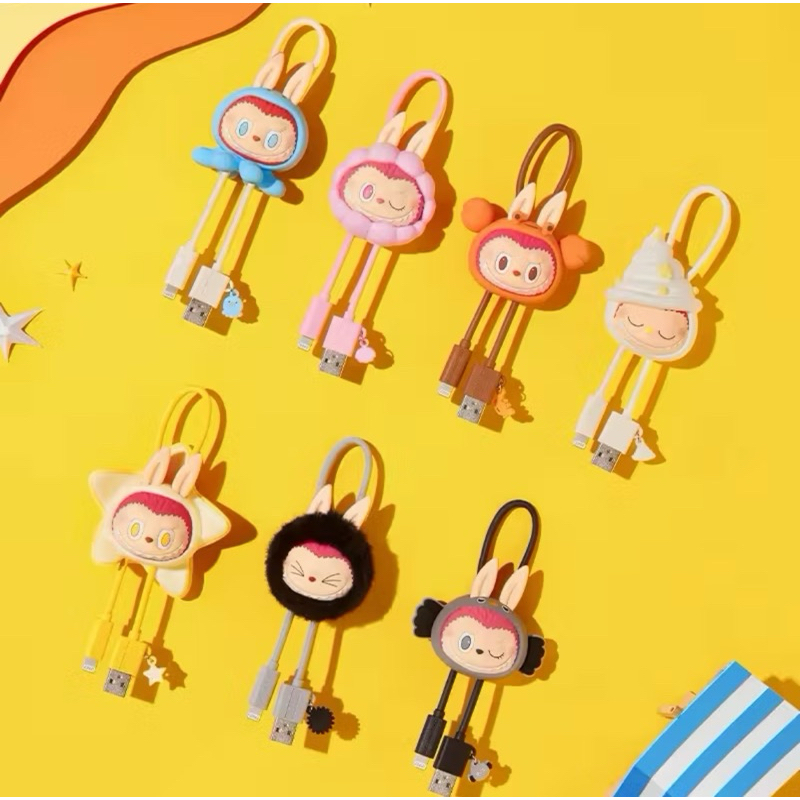 เลือกตัว กล่องสุ่มสายชาร์จไอโฟน ลาบูบู้ พร้อมส่ง POP MART LABUBU THE MONSTERS DRUNK LOVE IN THE SEAS