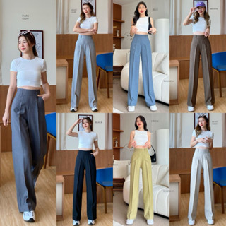 ขากระบอก ธนู ซิปข้าง กางเกงแฟชั่นกางเกงทำงานหญิง