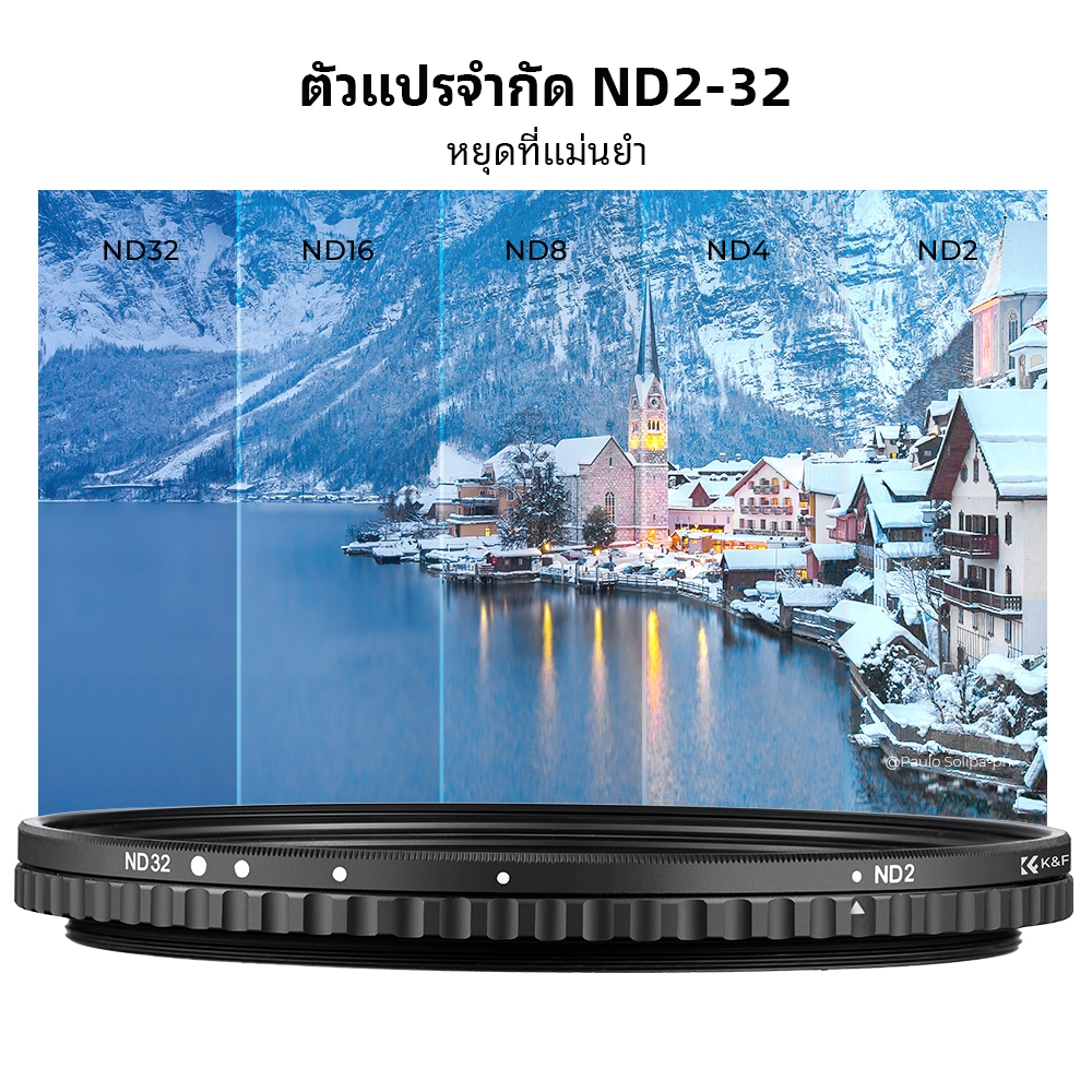 K&F CONCEPT NANO-X ซีรีส์ ND2-32 ฟิลเตอร์ ND แบบปรับได้บางเฉียบพร้อมผ้าทำความสะอาดสามผืนND2-32Fliter