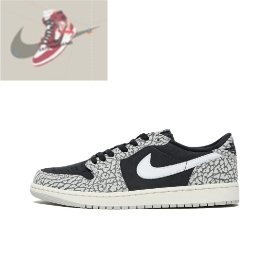 Jordan Air Jordan 1 Low "Black Cement" dark gray  ( ของแท้ 100 %)