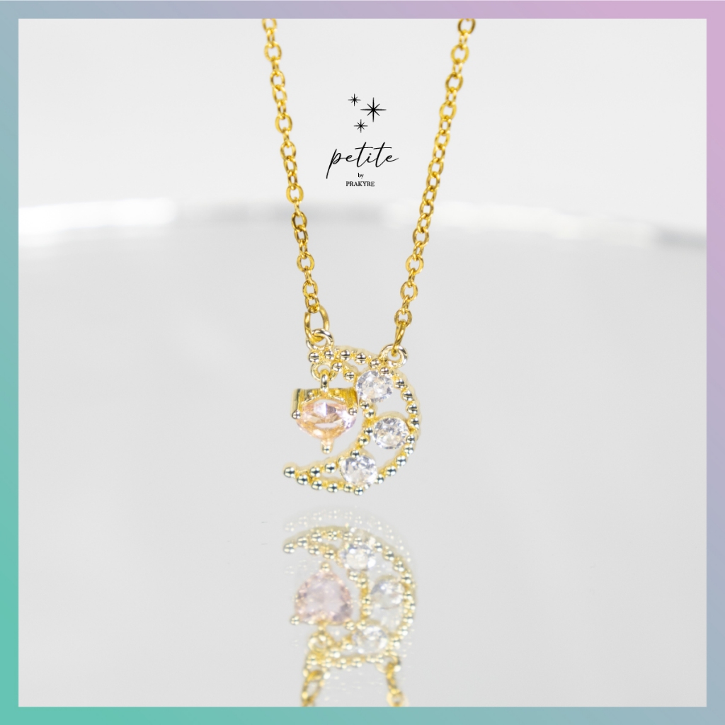 [พร้อมส่งในไทย🇹🇭] Upon The Moon Necklace - สร้อยคอ รูปพระจันทร์เสี้ยวสไตล์เกาหลี สีทอง