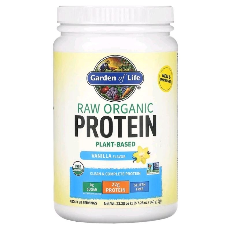 Garden of Life, RAW Organic Protein, Organic Plant Formula, Vanilla, 1.37 lbs (624 g)