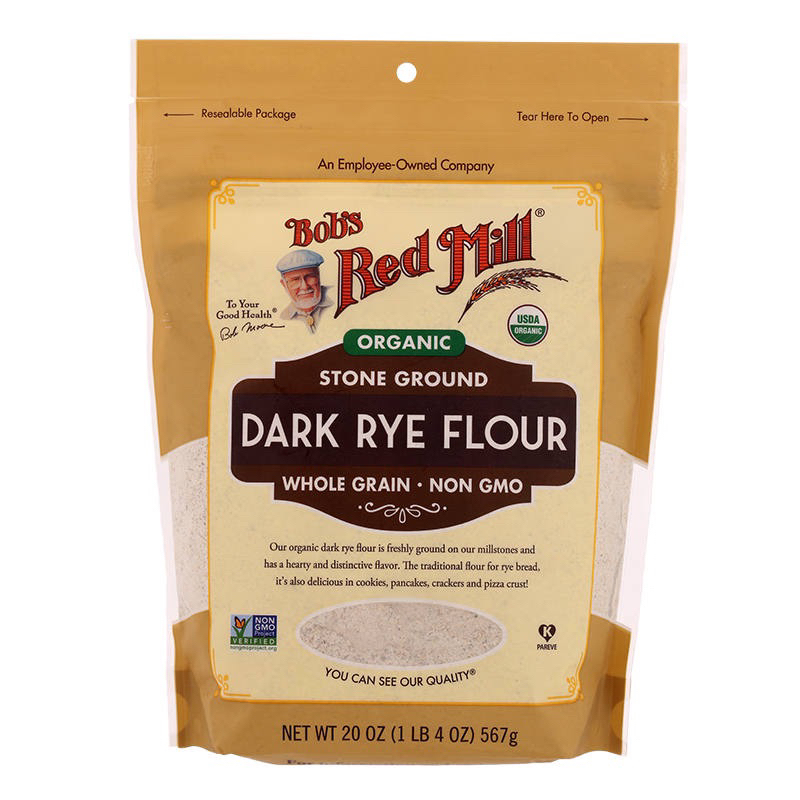 แท้🇺🇸จากUSA Bob’s red mill dark rye flour organic non gmo 567g. แป้งดาร์กไรย์
