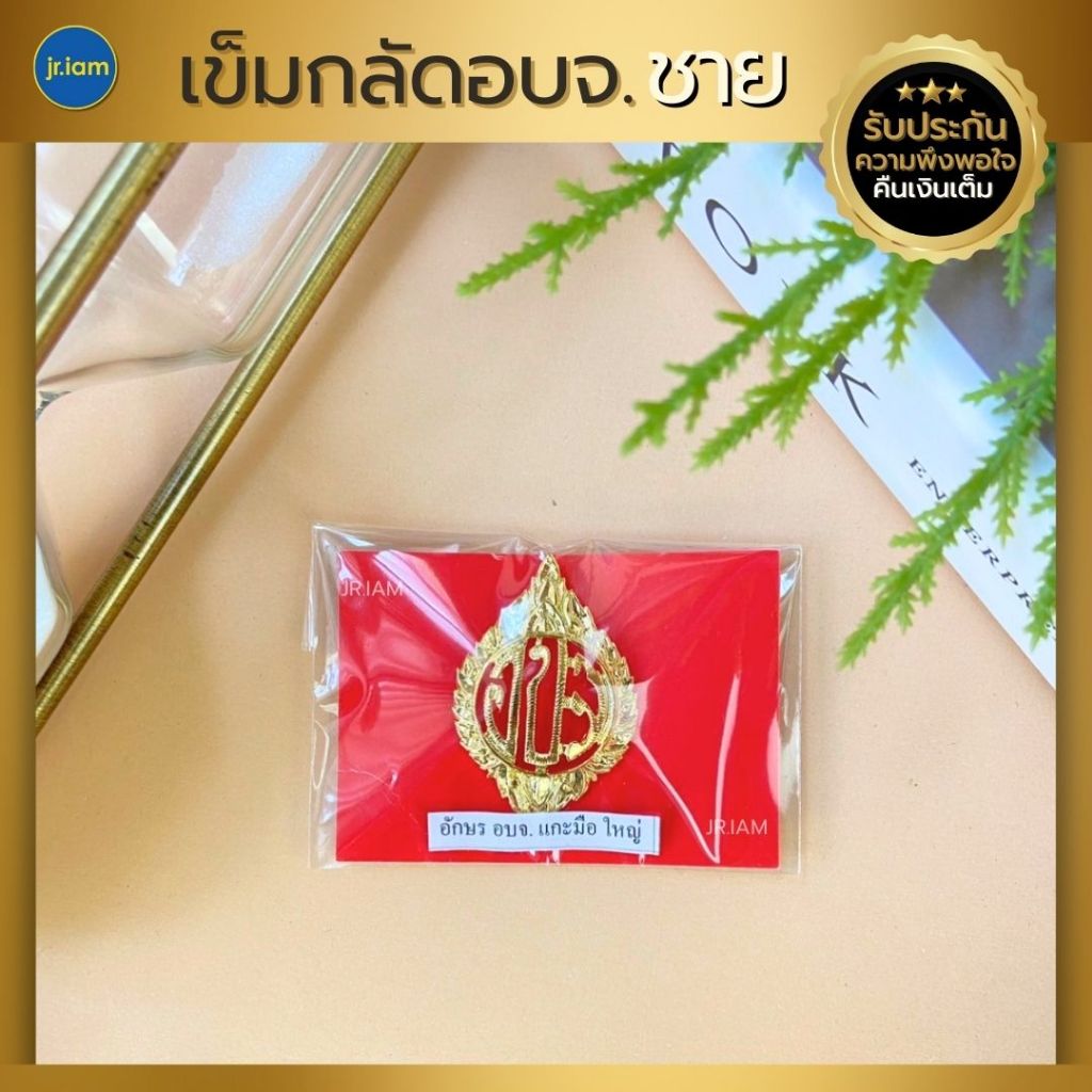 อบจ เข็มกลัดติดอก ชาย-หญิง เข็มติดอกเสื้อกากี เครื่องหมายข้าราชการ แบบโลหะแกะมือ