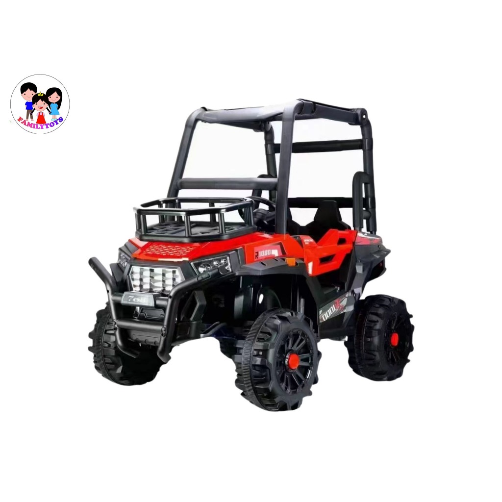 familytoys168  รถแบตเตอรี่ไฟฟ้าเด็กจิ๊บโพล์วิลขับเคลื่อน4ล้อเปิดหลังคาได้ 4049