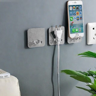 ตะขอเสียบปลั๊กไฟอเนกประสงค์ ไม่ต้องเจาะรู ตะขอเก็บปลั๊กทรงพล…