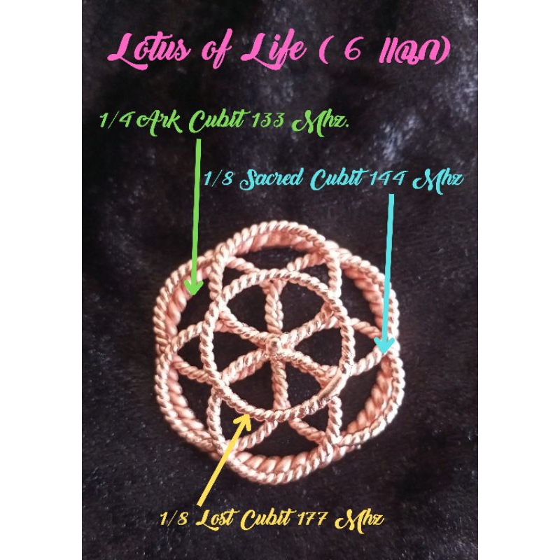 จี้ห้อยคอพร้อมสร้อยคอ Lotus of Life (6 แฉก) คลื่น 133, 144, 177 Mhz.