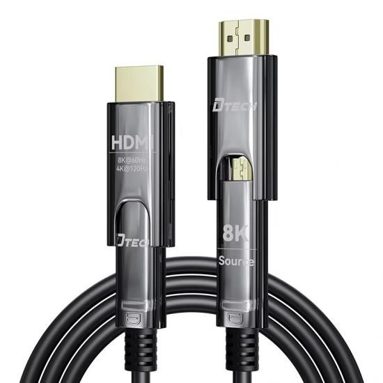DTECH DT-HF0330 HDMI AOC FIBER CABLE 4K@60HZ D-A 444 30,50M แบบถอดหัวร้อยท่อได้