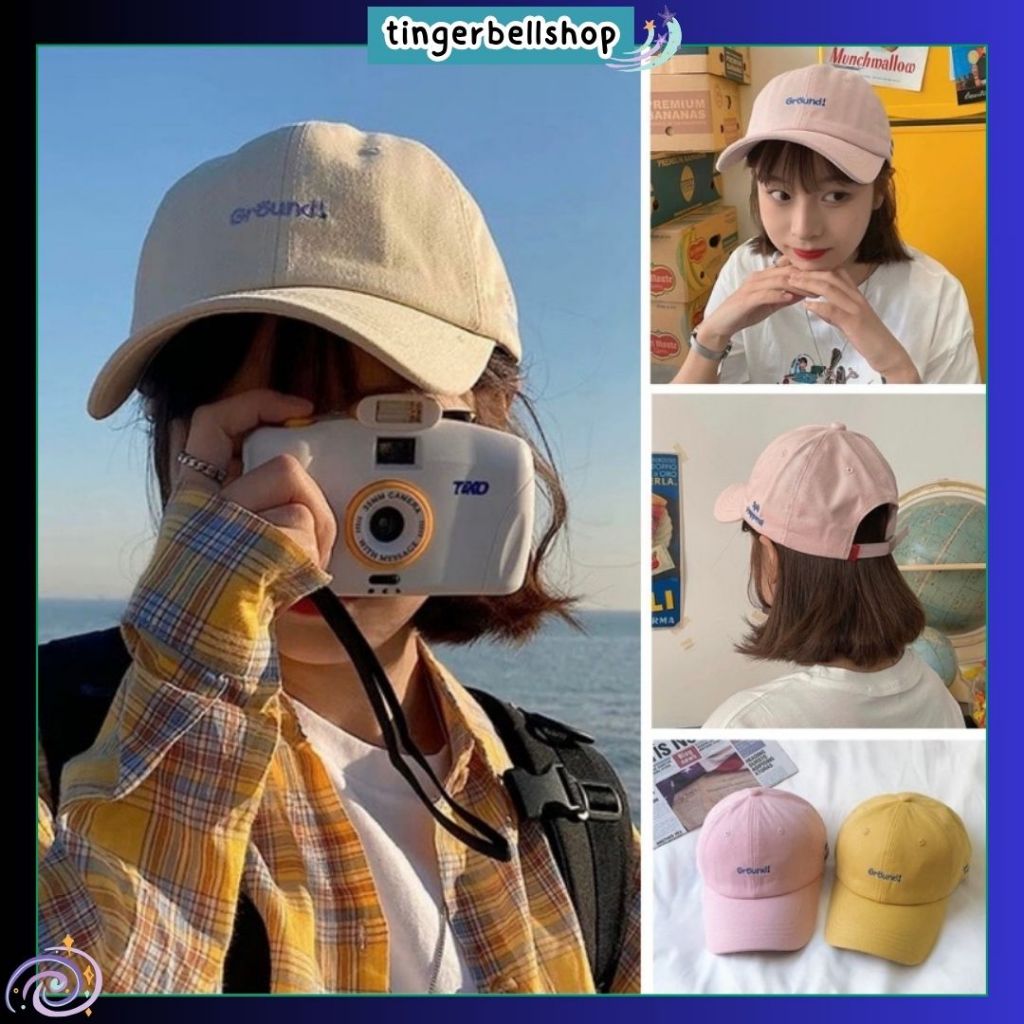[พร้อมส่ง]หมวกแก๊ปแฟชั่น หมวกกันแดดสไตล์เกาหลี ปักลายตัวอักษร สีพาสเทลน่ารักๆ