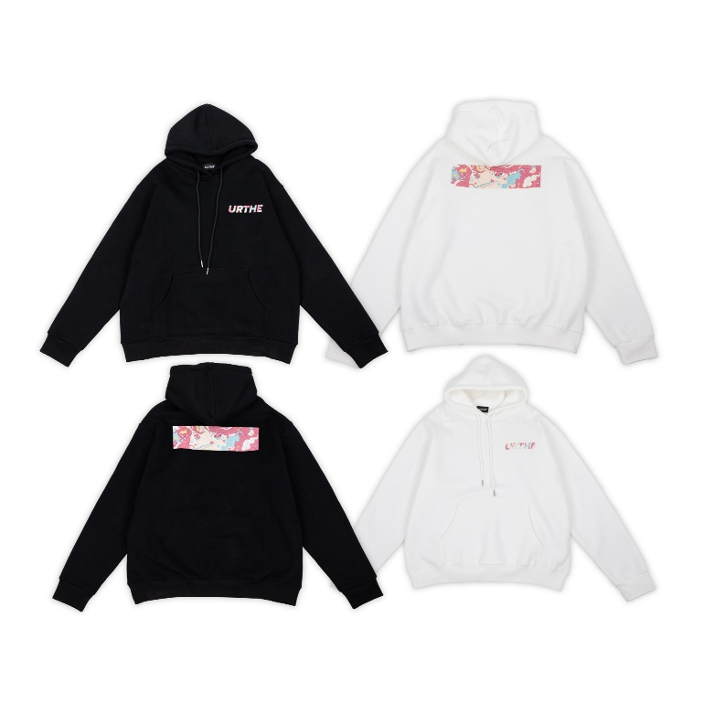 URTHE - เสื้อฮู้ดดี้ แขนยาว OVERSIZE สกรีนลาย รุ่น EYE ON YOU HOODIE