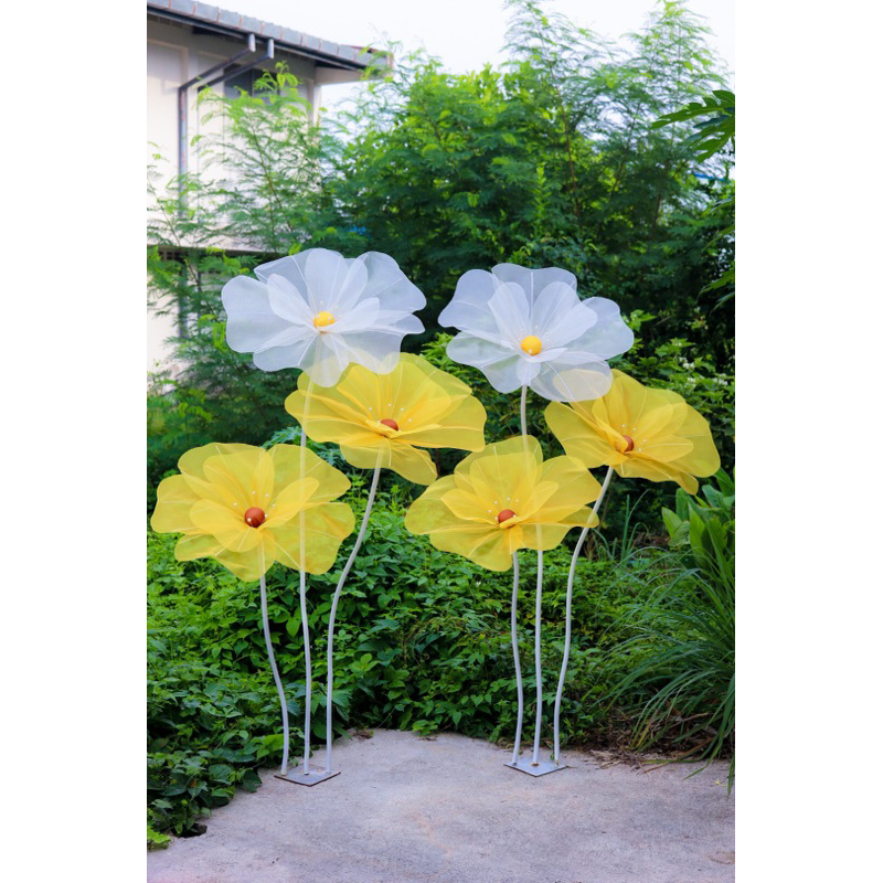 ดอกไม้ยักขนาด 55-60 ซม 2 ชั้น ( มีเกสรมุก ) เลือกสีกลีบดอก สีเกสร สีไข่มุกได้ (ราคาต่อ 1 ดอก)