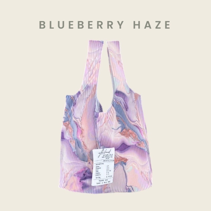 Wyllabrand กระเป๋าผ้าพลีท Blueberry Haze