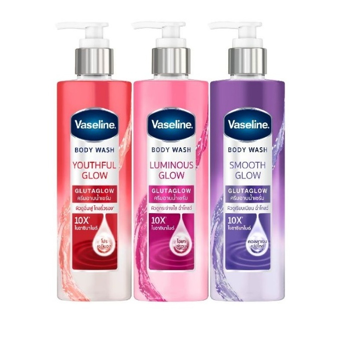 Vaseline กลูต้า โกลว์ ชาวเวอร์ เจล 425 ml. (มีให้เลือก 3 สี)