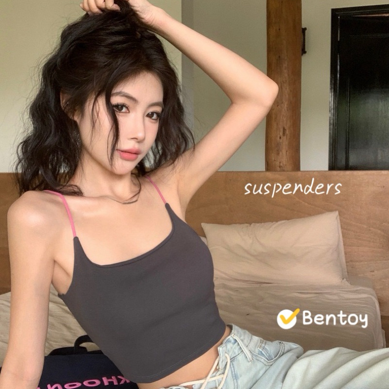 bentoy(bratop2103new)เสื้อสายเดี่ยวมีฟองน้ำ เว้าหลัง ใส่ไปทะเล ใส่อยู่บ้าน ไม่ต้องใส่บรา