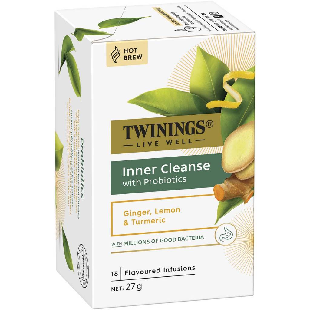 Twinings Live Well Inner Cleanse Tea Bags 18 Pack ชา ทไวนิงส์ ลีฟ เวล อินเนอร์คลีนส์ 18 ซอง(มีซองบรรจุแยก