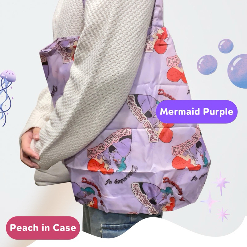 ส่งจากไทย🇹🇭ลิขสิทธิ์แท้100% กระเป๋าผ้าถุงshopping เบาบางเหนียวแน่น🧡🌷มีทั้งหมด4ลาย mermaid Toy Story