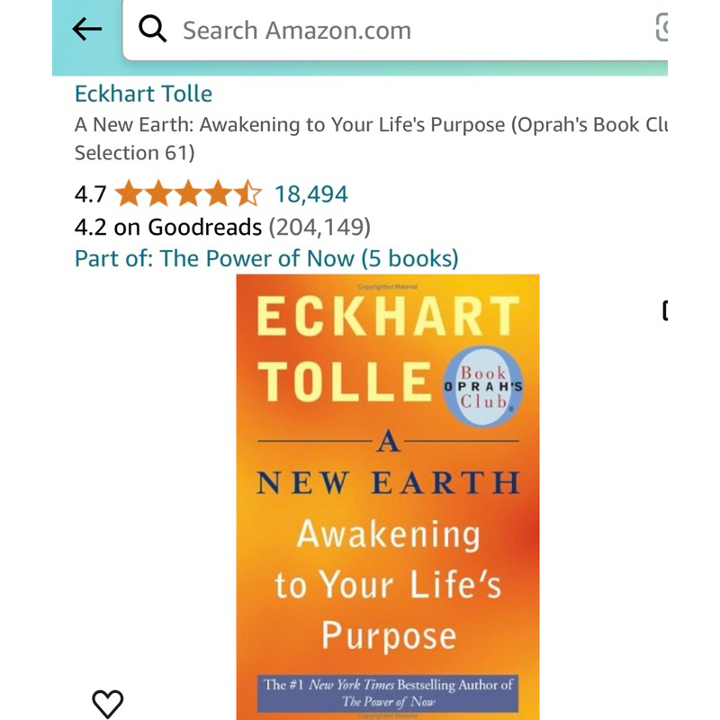 -60% Eckhart Tolle A New Earth: Awakening to Your Life's Purpose (Oprah's Book Club