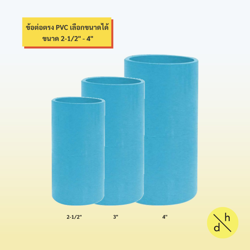 ข้อต่อตรงพีวีซี​ PVC ต่อตรง เลือกขนาดได้ 2-1/2"-4"