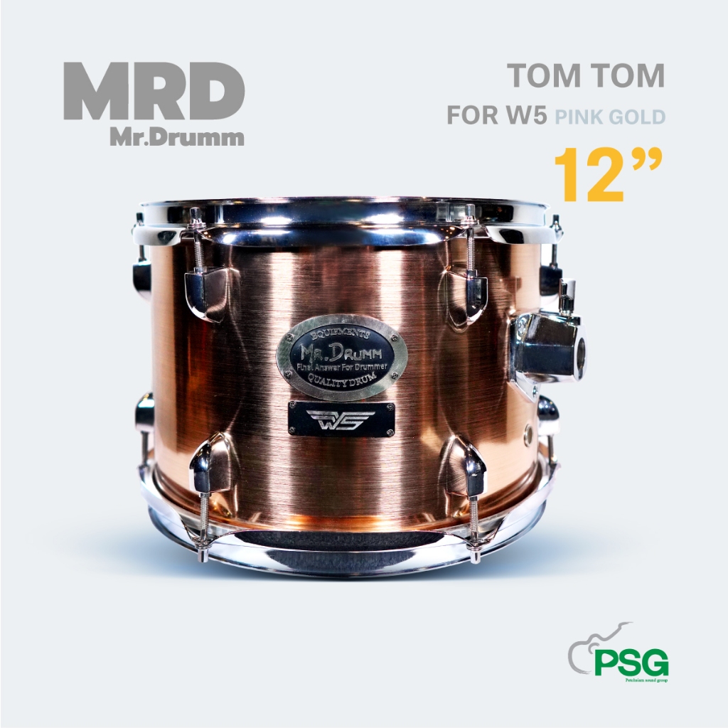 MR.DRUMM: TOM TOM 12 " POPLAR WOOD (6 LUG) Pink gold