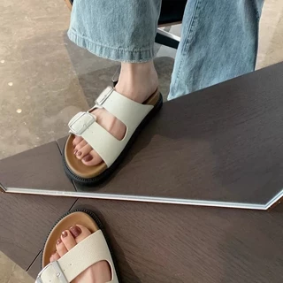 พร้อมส่งจากไทย 【A05】รองเท้าแตะไบเก้นสายเข็มขัด2สายแบบสวมพอดีทรงเท้าใส่แล้วเท่ห์โอมันนีมาก
