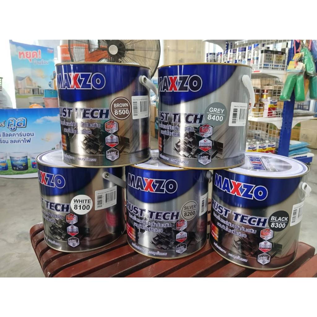 สีทาเหล็ก กัลวาไนซ์ RUST TECH 2 IN 1 (MAXZO) (กล.)