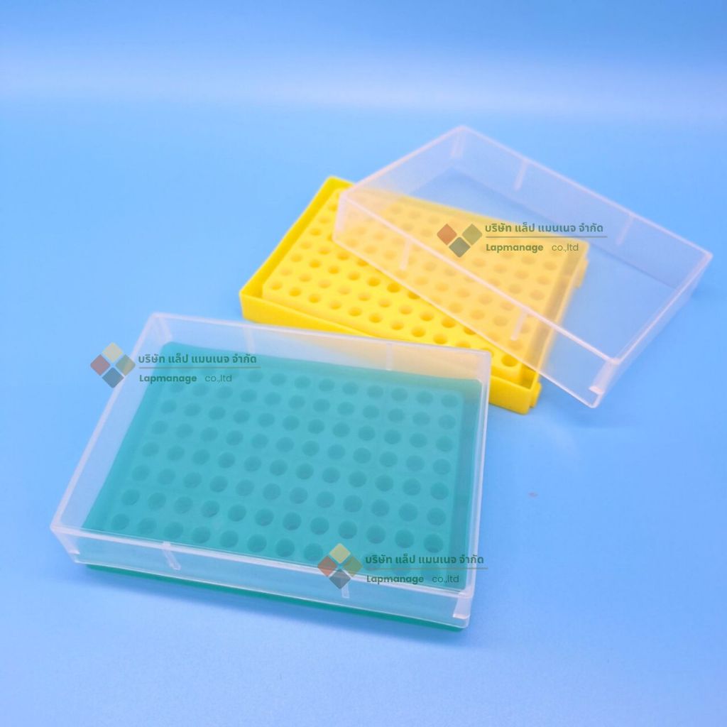 96well PCR Rack wuth cover แท่นวางหลอดพีซีอาร์พร้อมฝาปิด