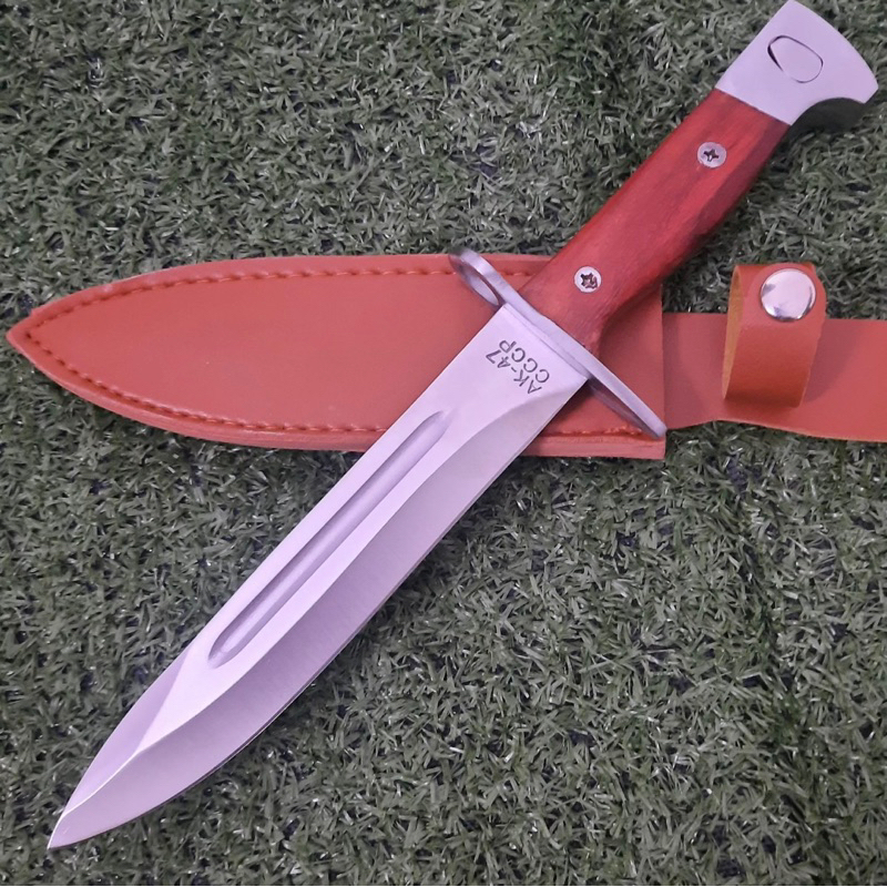 มีดเดีนป่ามีดติดปลายปืนAK-47CCCPแบบพกพาใบมีดสแท้แข็งแรงทนทานเหมาะสำลับสายเดีนป่าแค้มปริ้ง - รูปที่ 2