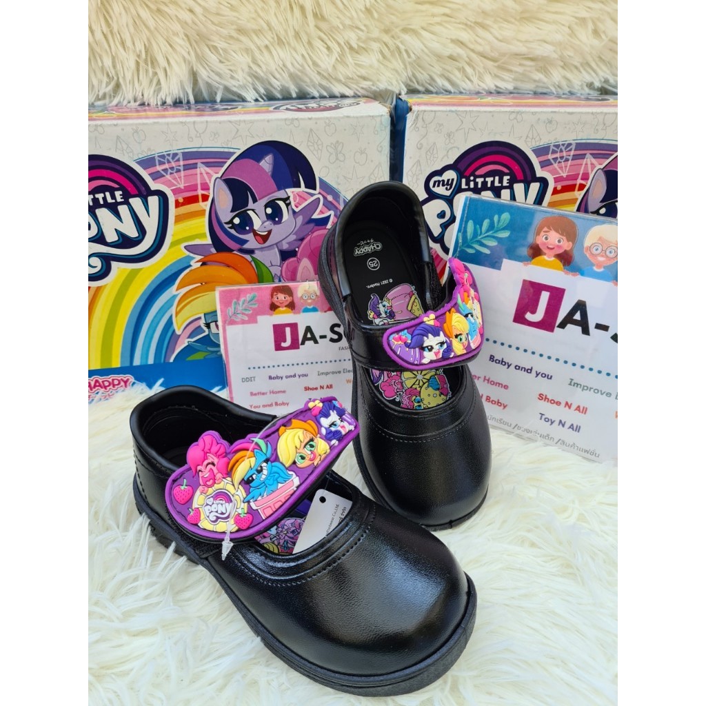 Chappy (แช๊ปปี้) รองเท้านักเรียนหญิง รองเท้าอนุบาล รองเท้าเด็ก ลาย โพนี (Pony)  มีไฟ พร้อมส่ง