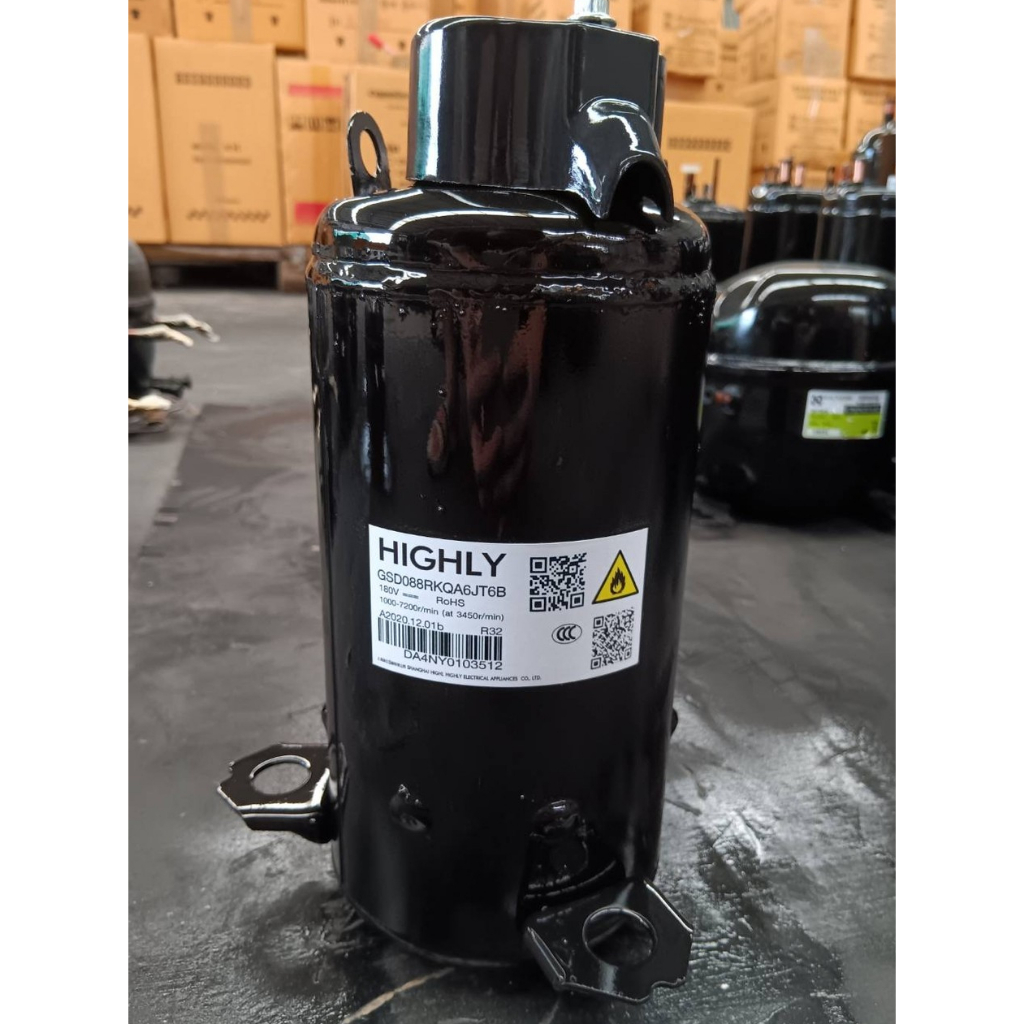 คอมเพรสเซอร์แอร์ อินเวอร์เตอร์ ยี่ห้อ highly รุ่น GSD088RKQA6JT6B ขนาด 12000 btu น้ำยา R32