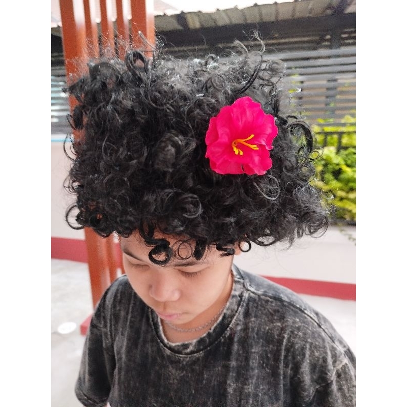 วิกผมสีดำ วิกผมหยิก ผมคอตตูมอย่างดี ฟูๆๆ ใส่ได้ทั้งเด็กและผู้ใหญ่ ยืดๆๆ พร้อมส่งจากไทย ราคา ถูกที่สุด ดีลบีเคเค แกลเลอรีภาพที่ 2