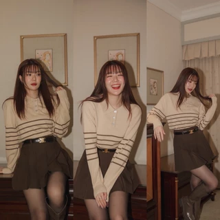 Bonny sweater ( บอนนี่ ) สเวตเตอร์ไหมพรม คอปก ผ้านุ่มมากๆค่ะ