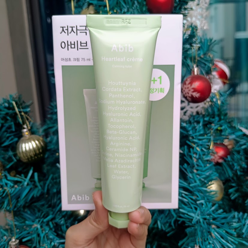 พร้อมส่ง/แท้จากเกาหลี Abib Heartleaf Creme (Cream) Calming Tube 75 ml. (1+1 Olive Young Special Set)