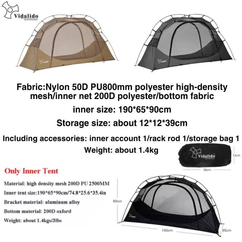 Vidalido Floating Cot Tent เต็นท์นอนน้ำหนักเบา thumbnail 10